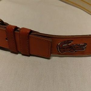 Lacoste Vtg Izod Ladies Stretchy Yellow/white belt